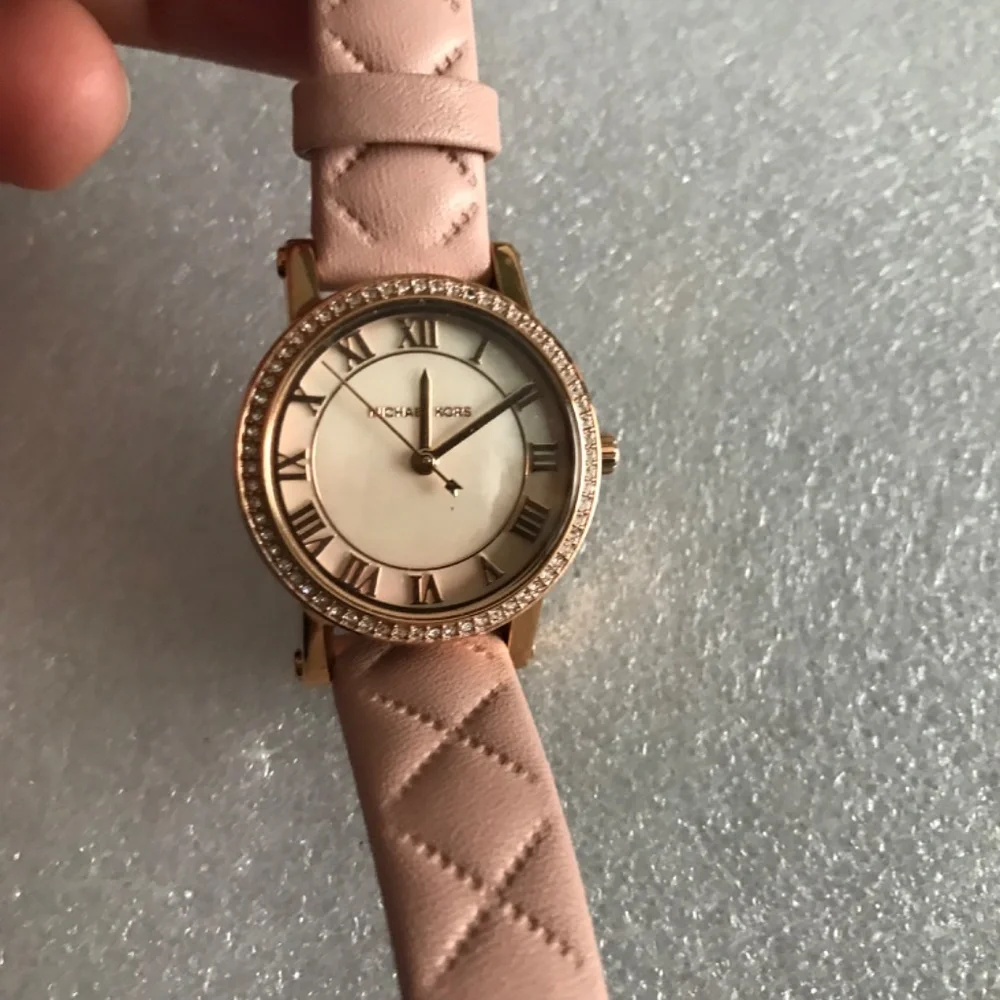 Michael Kors Petite Norie Pave Rose Gold Tone Mother of Pearl Dial Ladies Watch